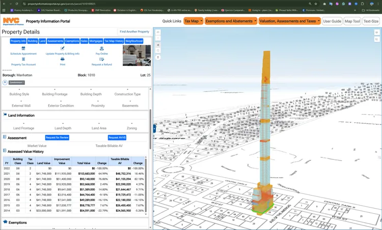 3D building visualization with property data